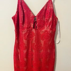 Fire red lulus lace dress